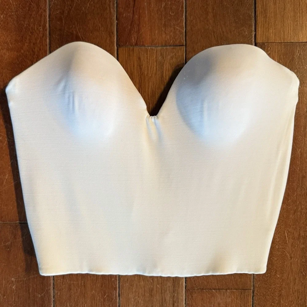 NEW! Size 34D Carnival 206 Women Low Plunge Longline Wedding Prom Bra Ivory $65!